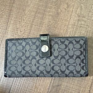 Coach Black and Gray Signature Wallet